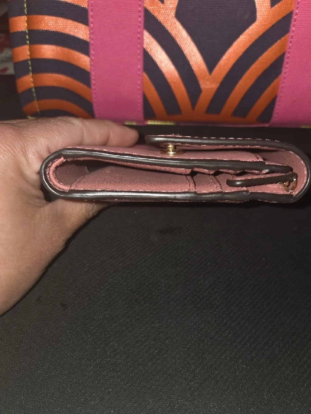 Michael Kors Dusty Rose Saffiano Leather Compact Wallet with Gold Logo - Picture 9 of 13